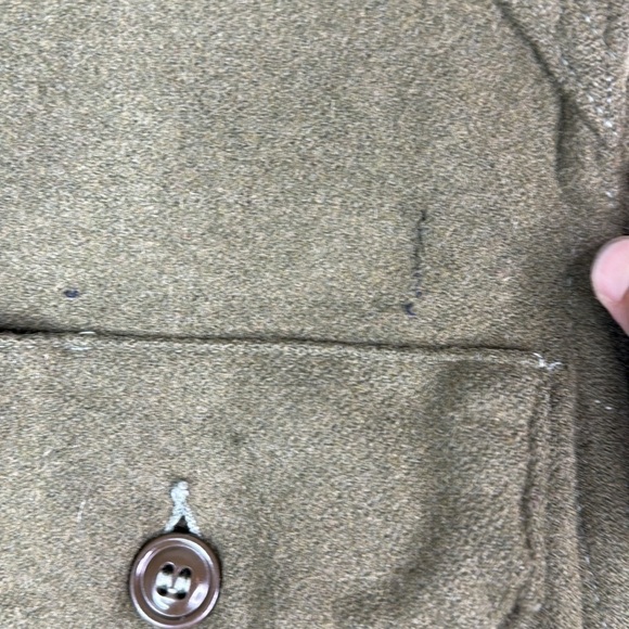 Vintage Military Wool Green Field Button Up Shirt 1954 21x26 Small - Picture 10 of 11